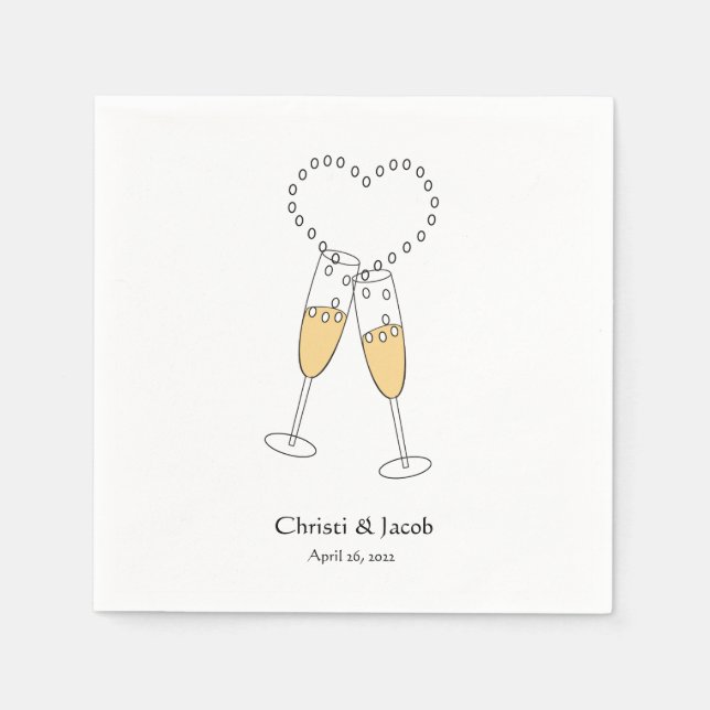 Personalize Champagne Toast Napkins (Front)