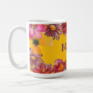 Personalize. Cheerful 70s vibe flower power Coffee Mug