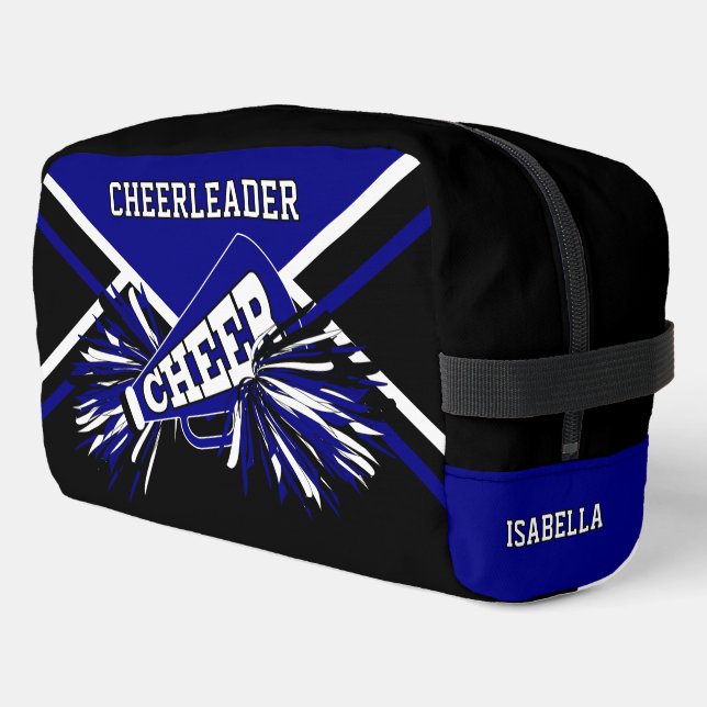 Personalize Cheerleader | Blue, Black, White Dopp Kit (Left Corner)