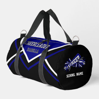 Personalize Cheerleader | Blue, Black, White Duffle Bag