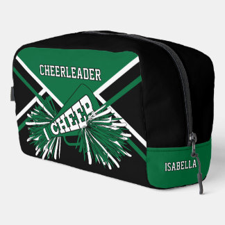 Personalize Cheerleader | Green, Black, White Dopp Kit