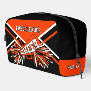 Personalize Cheerleader   Orange, Black, White Dopp Kit