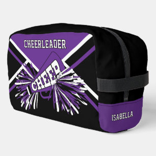 Personalize Cheerleader Purple, Black, White Dopp Kit