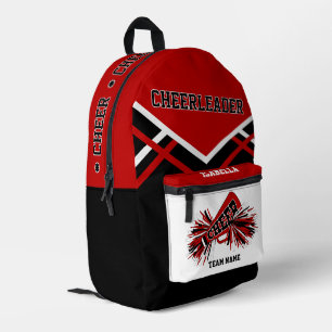 Personalize Cheerleader   Red, White, Black Printed Backpack