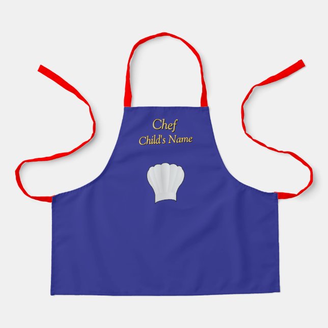 Personalize Chef Kids Blue Craft   Apron (Front)