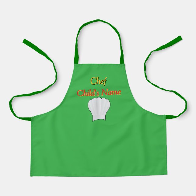 Personalize Chef Kids Green Craft    Apron (Front)