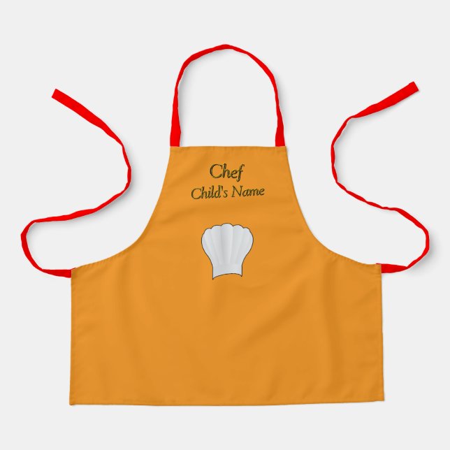 Personalize Chef Kids Orange Craft    Apron (Front)