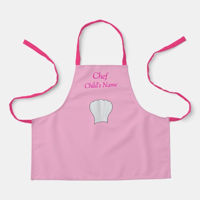 Personalize Chef Kids Pink Craft     Apron (Front)