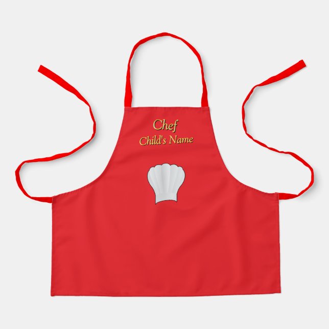 Personalize Chef Kids Red Craft   Apron (Front)