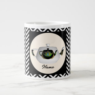 Personalize Chevron Triple Teapots Large Coffee Mug
