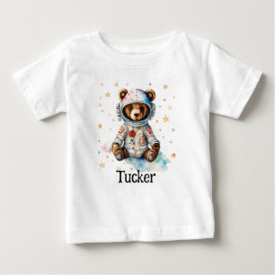 Personalize Child Kids Clothes Astronaut Bear Baby T-Shirt
