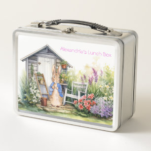 Personalize Child Name Peter the Rabbit Metal Lunch Box