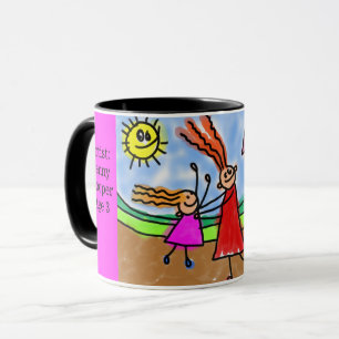 Personalize Child's Artwork Add Name & Age Coffee Mug