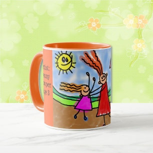 Personalize Child's Artwork Add Name & Age Coffee Mug