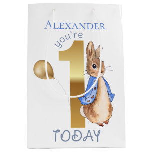 Personalize Child's Name Peter 1st Birthday Medium Gift Bag