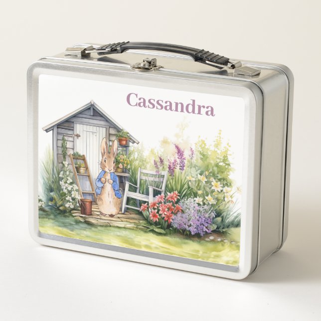 Personalize Child's Name Peter the Rabbit  Metal Lunch Box (Front)