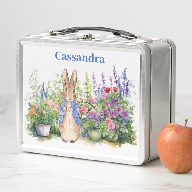 Personalize Child's Name Peter the Rabbit  Metal Lunch Box (In Situ)