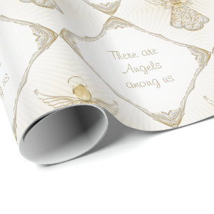 Personalize: Christmas Angel of Grace Pattern Wrapping Paper