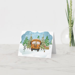 Personalize Christmas Card for School Bus Drivers