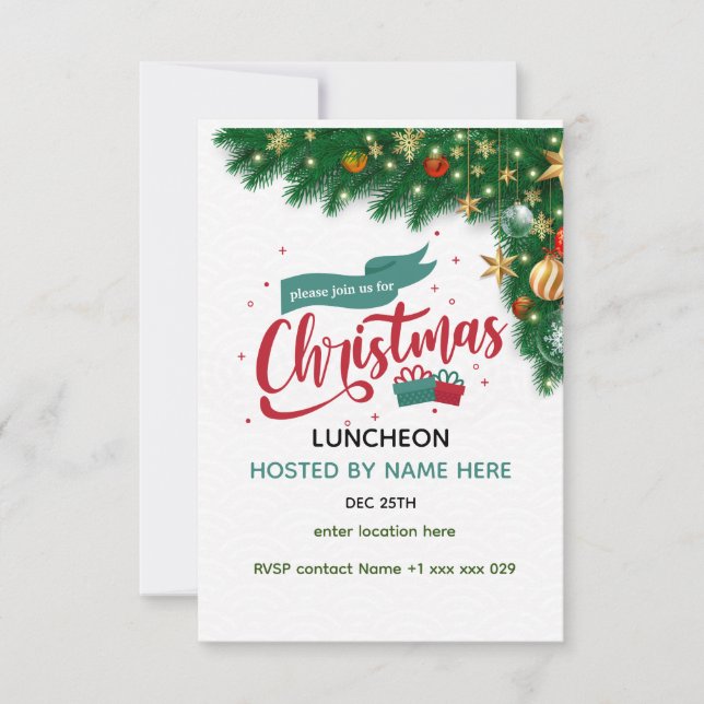 Personalize Christmas Christmas luncheon Invitation (Front)