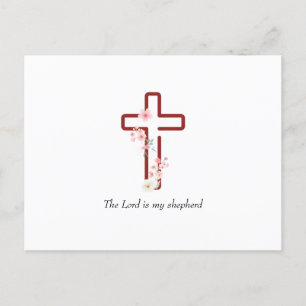 Personalize Christmas Holly Cross Holiday Postcard