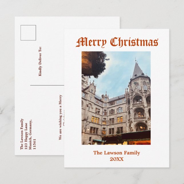 Personalize Christmas Market Munich Germany Postcard (Front/Back)