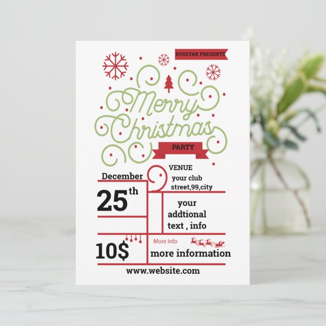  Personalize Christmas Music Party Invitation  (Standing Front)