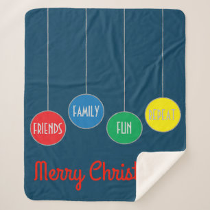 Personalize "Christmas Ornaments" Blanket/Medium Sherpa Blanket