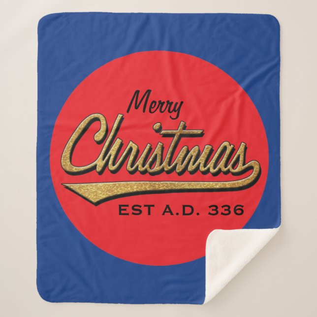 Personalize "Christmas Retro" Blanket/Medium Sherpa Blanket (Front)