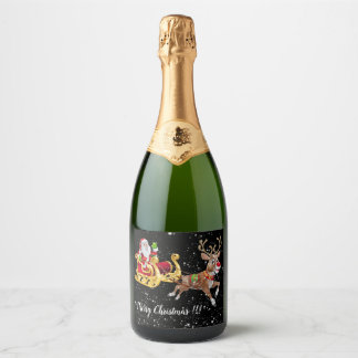 Personalize Christmas Sparkling Wine Label