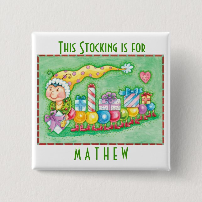 Personalize Christmas Stocking Buttons (Front)