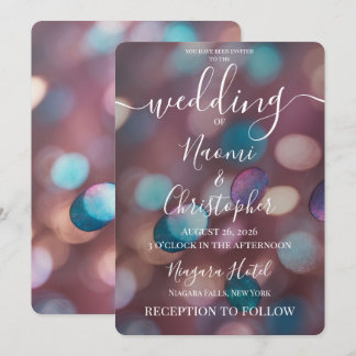 Personalize: Circular Glitter Closeup Wedding Invitation