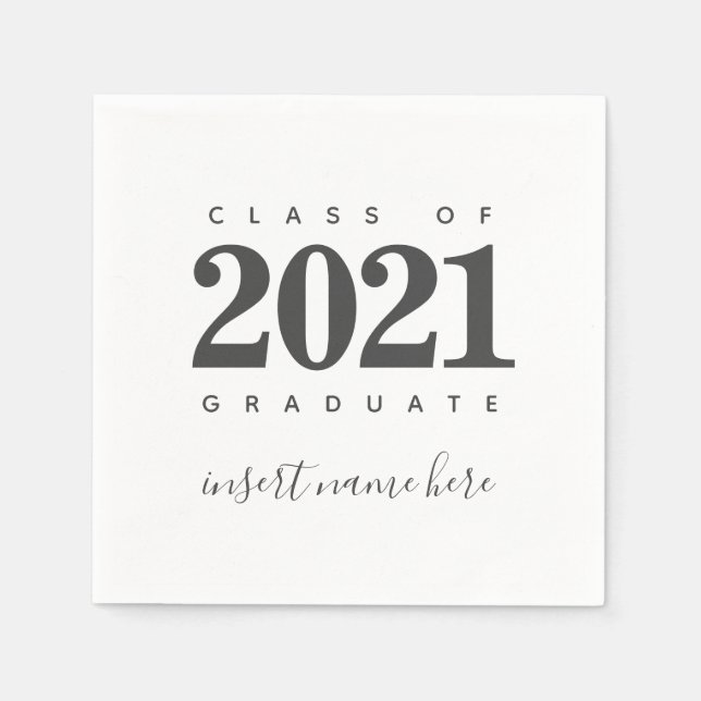Personalize Class of 2021 Graduate Calligraphy Napkin (Front)