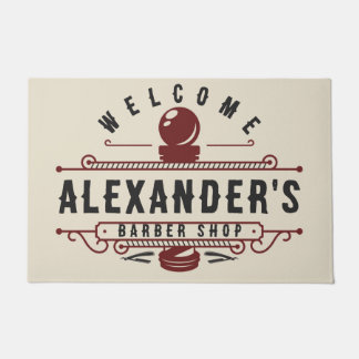 Personalize Classic Barber Shop Doormat