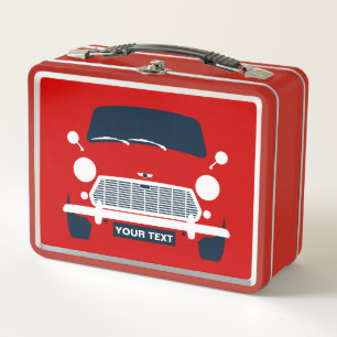 Personalize CLASSIC BRITISH MINI CAR & UNION JACK Metal Lunch Box