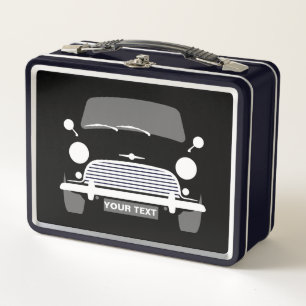 Personalize CLASSIC BRITISH MINI CAR & UNION JACK Metal Lunch Box