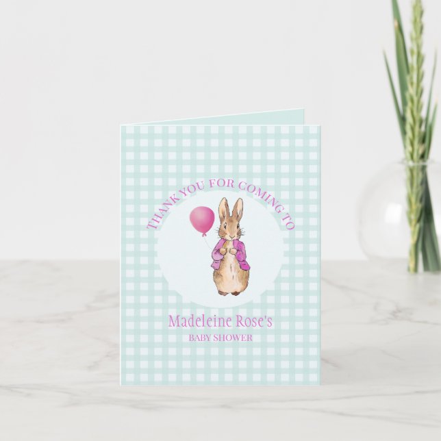 Personalize Classic rabbit Thank you Card (Front)