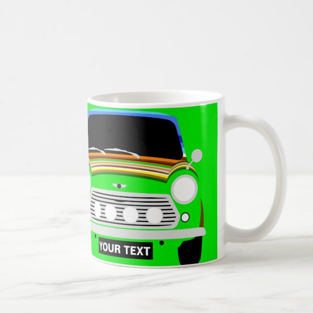 PERSONALIZE CLASSIC STRIPEY ORIGINAL MINI CAR COFFEE MUG (Right)