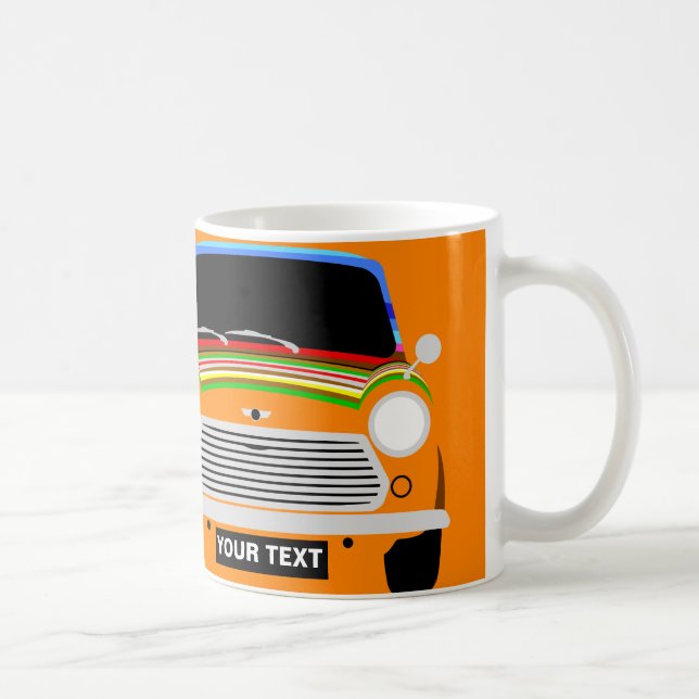 PERSONALIZE CLASSIC STRIPEY ORIGINAL MINI CAR COFFEE MUG (Right)