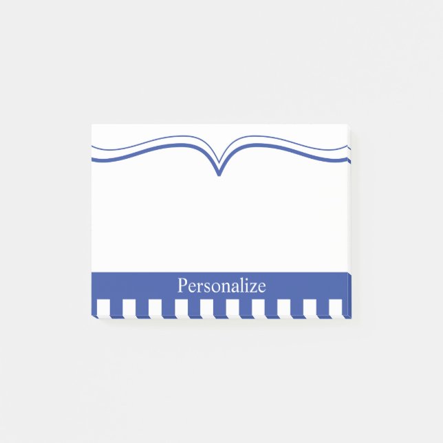 Personalize Classy Electric Blue Post-it Notes (Front)