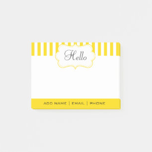 Personalize Classy Freesia Yellow Stripes Post-it Notes