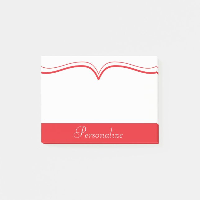 Personalize Classy Poppy Red Post-it Notes (Front)