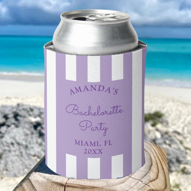 Personalize Coastal Beach Bachelorette Party Favou Can Cooler (Creator Uploaded)