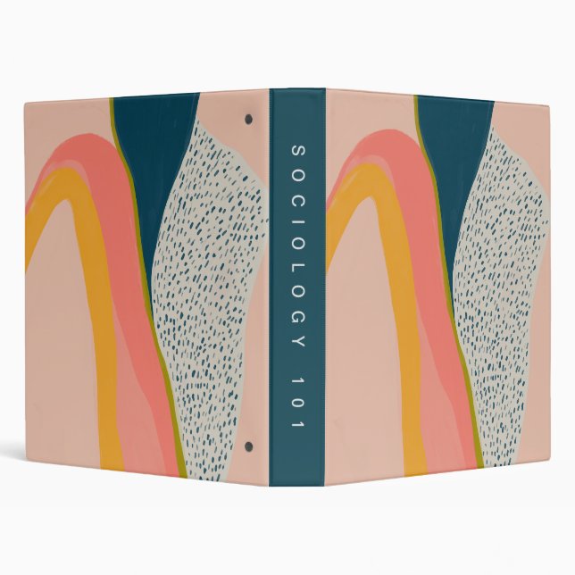 Personalize College Binder Abstract Art Modern (Background)