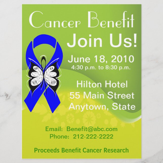 Personalize Colon Cancer Fundraising Benefit Flyer (Front)