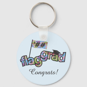 Personalize Colour Guard Graduation Keychain