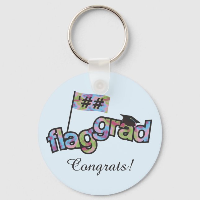 Personalize Colour Guard Graduation Keychain (Front)