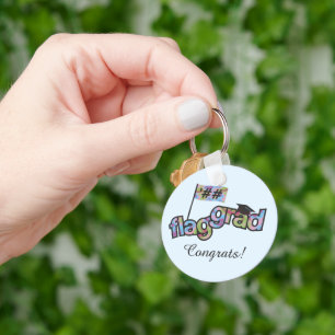 Personalize Colour Guard Graduation Keychain
