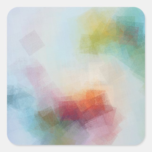 Personalize Colourful Abstract Art Trendy Modern Square Sticker (Front)