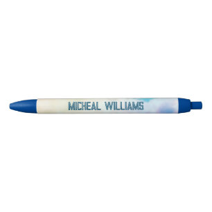 Personalize Colourful Clouds, College Black Ink Pen